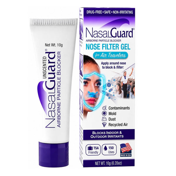 NasalGuard For Air Travelers, Airborne Particle Blocker | Unscented | 10g Tube