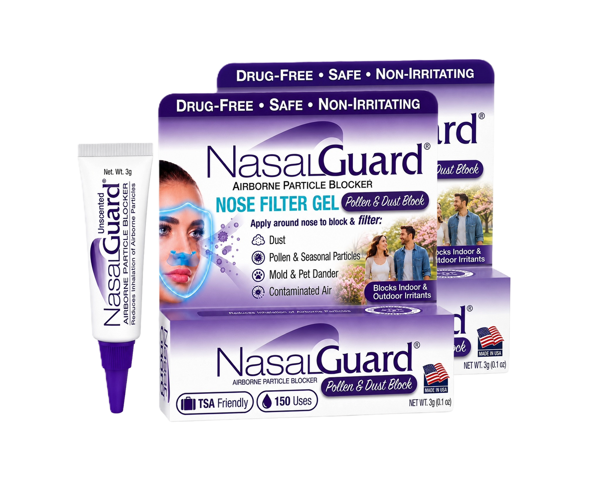 NasalGuard® Airborne Particle Blocker Pollen & Dust Block | Unscented | 3g Tube | Pack of 2