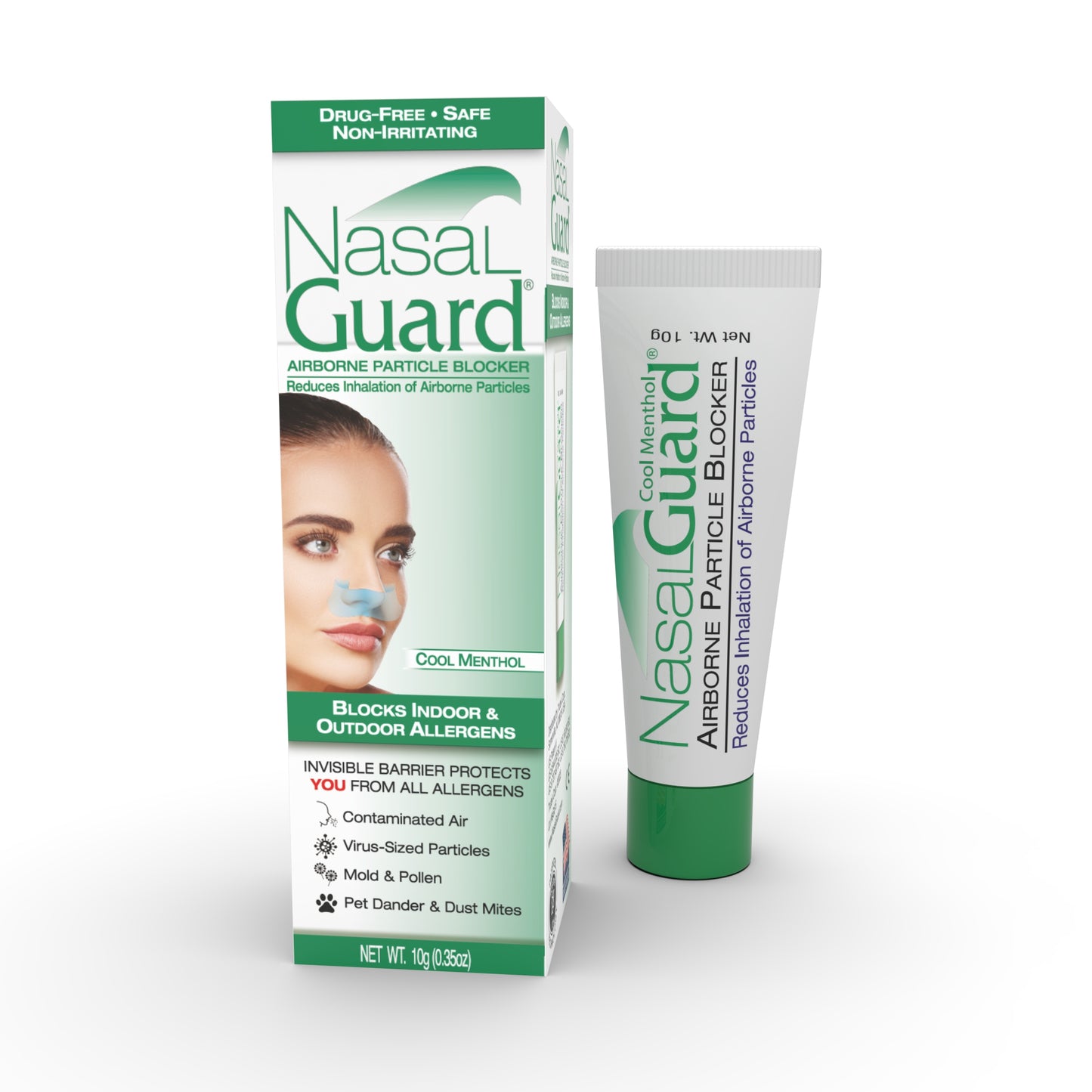 NasalGuard Airborne Particle Blocker, Allergy Relief Nasal Gel | Cool Menthol | 10g Tube