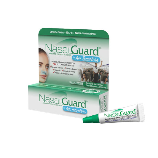 NasalGuard For Air Travelers, Airborne Particle Blocker | Cool Menthol | 3g Tube