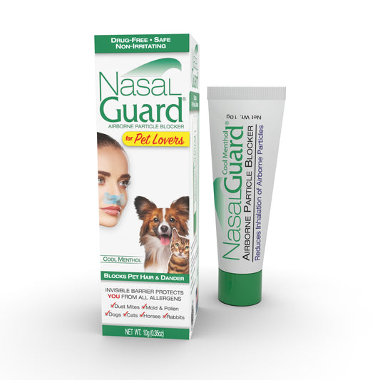 NasalGuard For Pet Lovers, Airborne Particle Blocker | Cool Menthol | 10g Tube