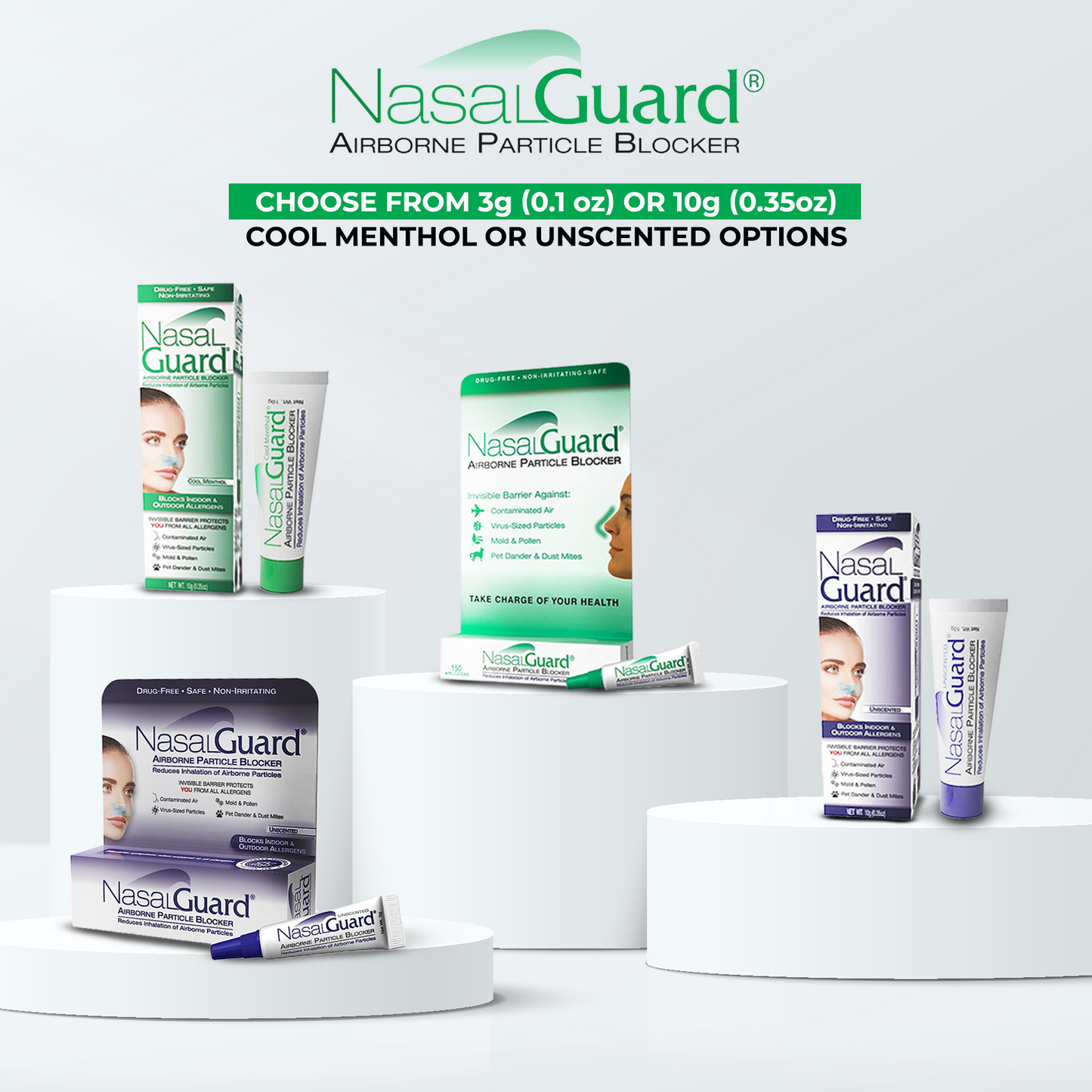 NasalGuard For Kids - Allergy Relief Gel, Drug-Free, Cool Menthol, 3g Tube