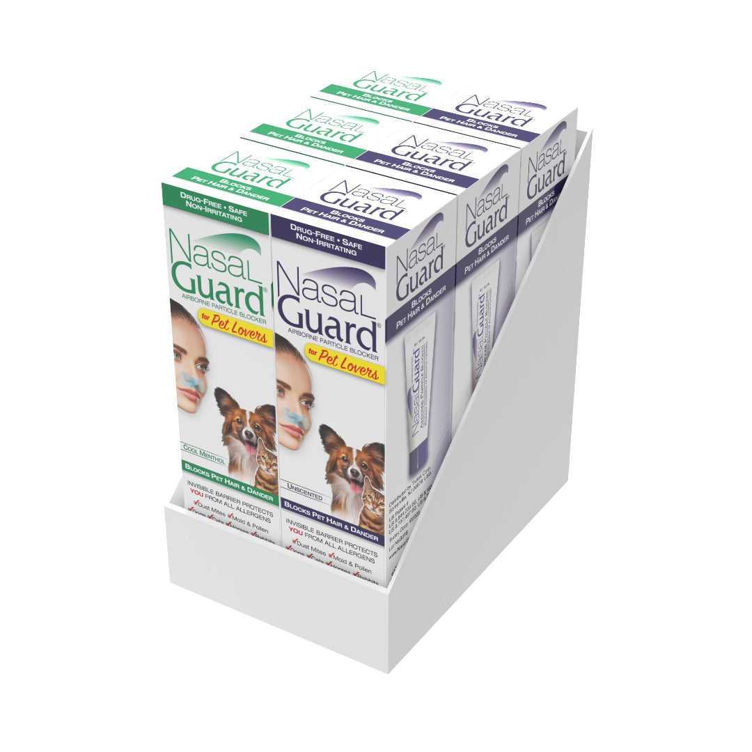 NasalGuard for Pet Lovers - Airborne Particle Blocker, Cool Menthol - 10g Pack of 6)