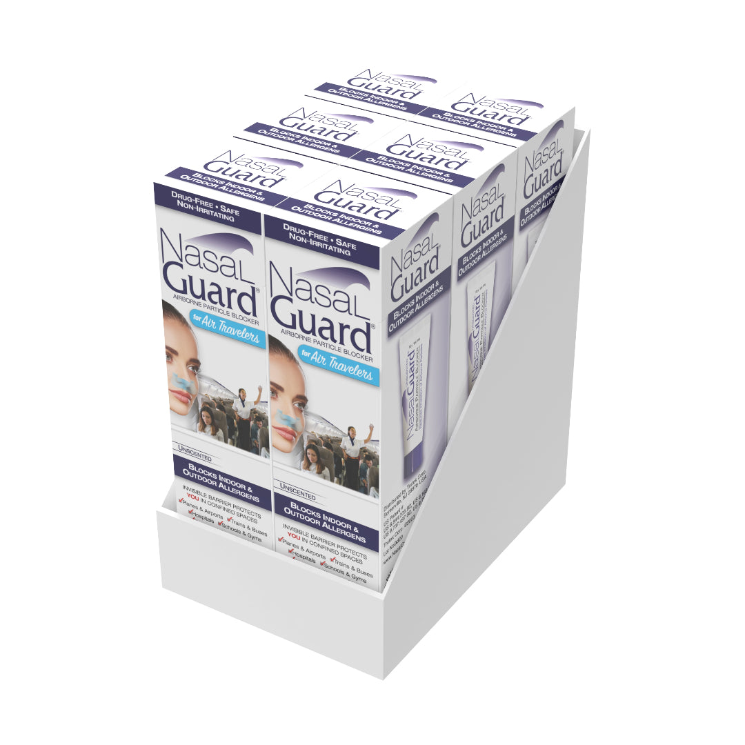 NasalGuard For Air Travelers - Airborne Particle Blocker, Cool Menthol - 10g (Pack of 6)