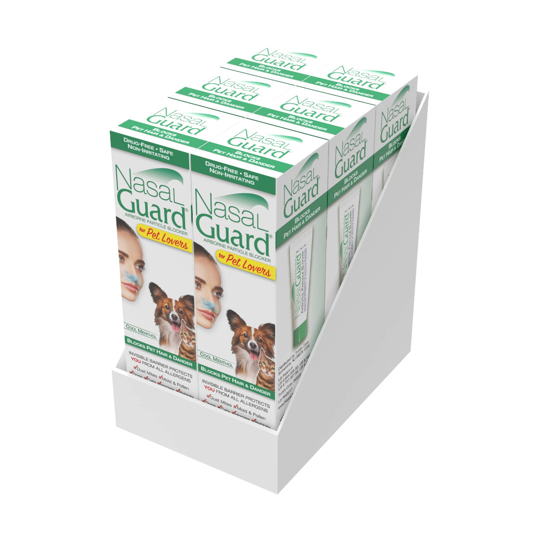 NasalGuard for Pet Lovers - Airborne Particle Blocker, Cool Menthol - 10g Pack of 6)