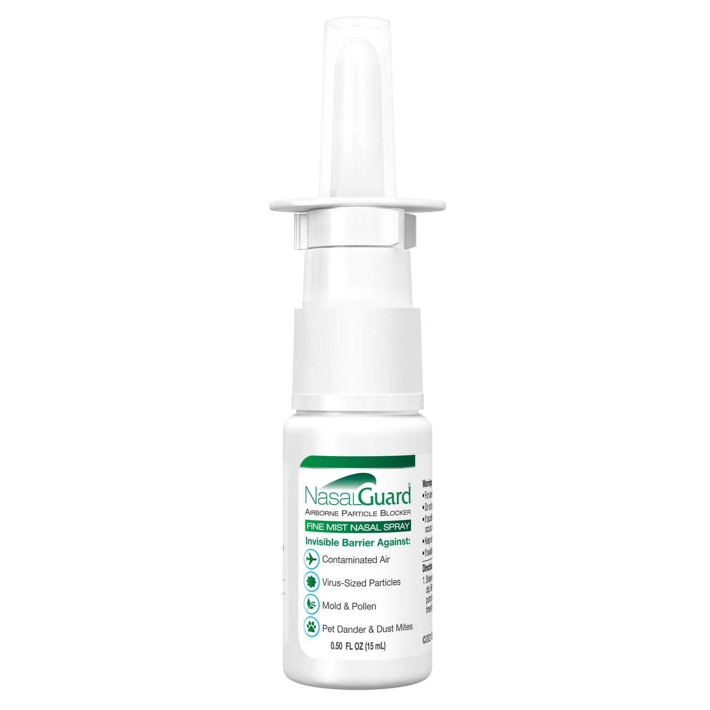 NasalGuard Airborne Particle Blocker Fine Mist Nasal Spray | Cool Menthol | 15mL Bottle
