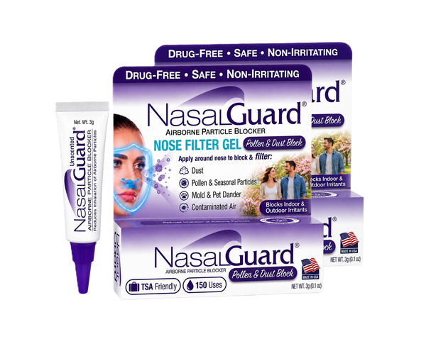 NasalGuard® Airborne Particle Blocker Pollen & Dust Block | Unscented | 3g Tube | Pack of 2