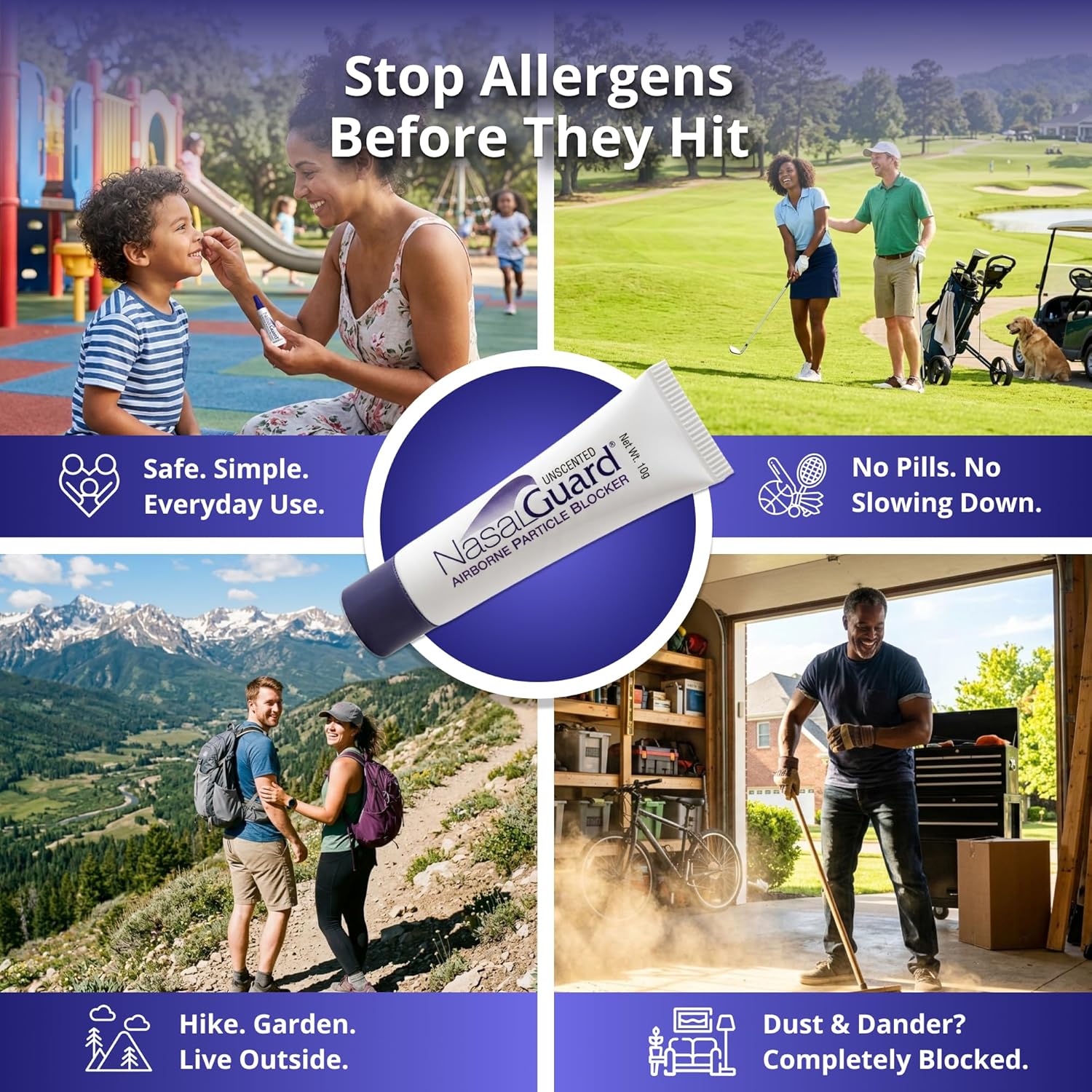 NasalGuard Airborne Particle Blocker, Nasal Gel | Unscented | 10g Tube