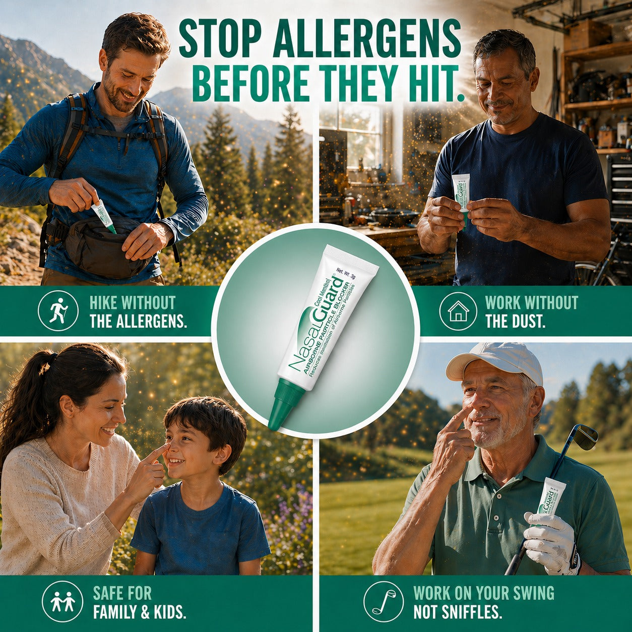 NasalGuard Airborne Particle Blocker, Nasal Gel | Cool Menthol | 10g Tube