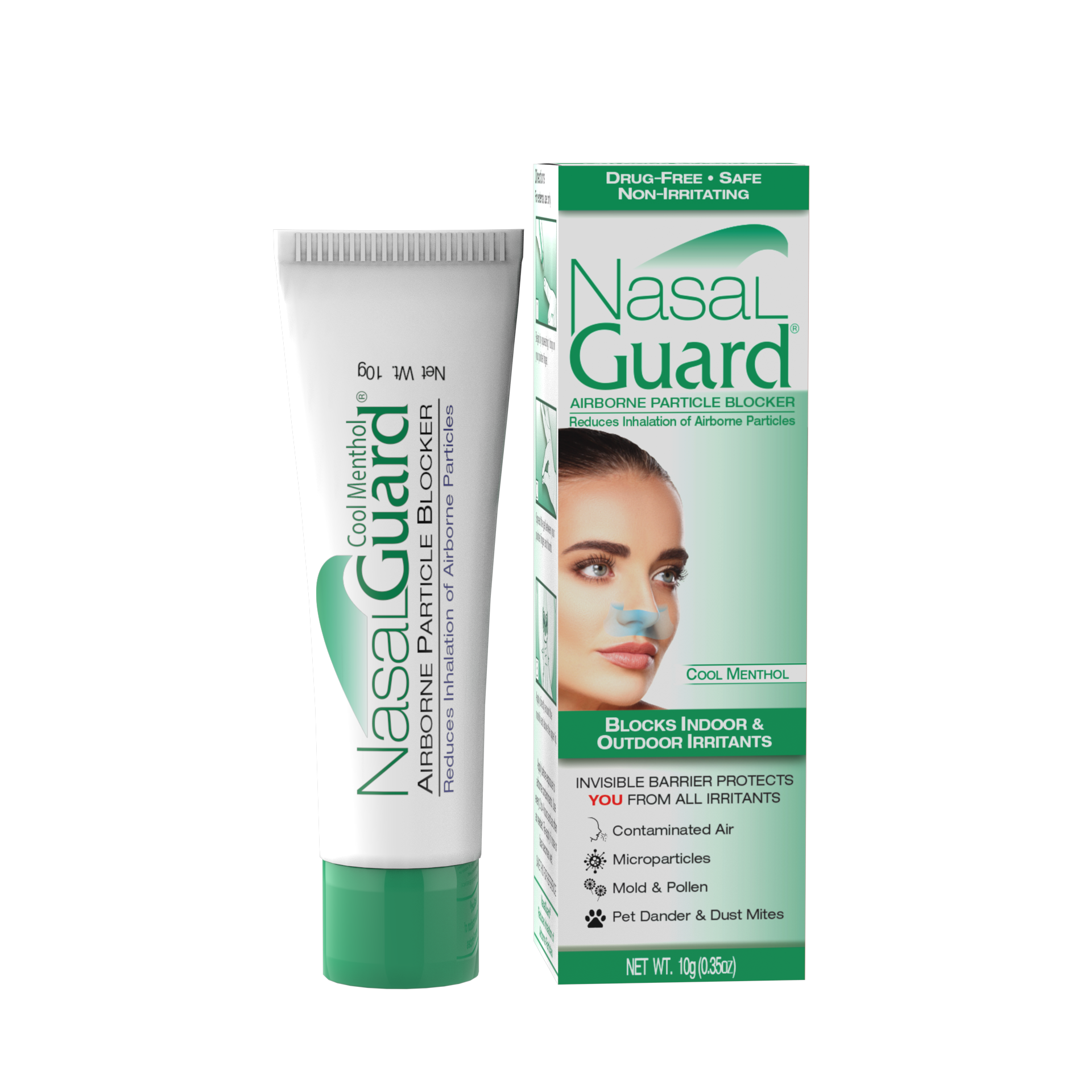 Gel nasal bloqueador de partículas en el aire NasalGuard | Mentol refrescante | Tubo de 10 g 