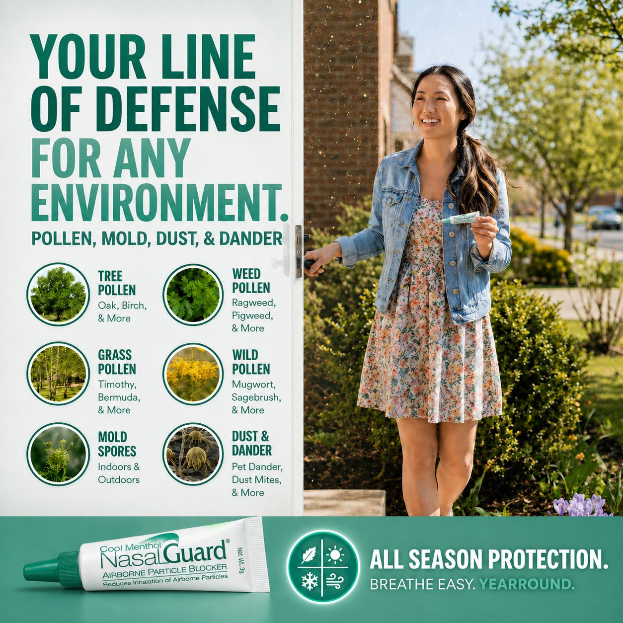 NasalGuard Airborne Particle Blocker, Nasal Gel | Cool Menthol | 3g Tube