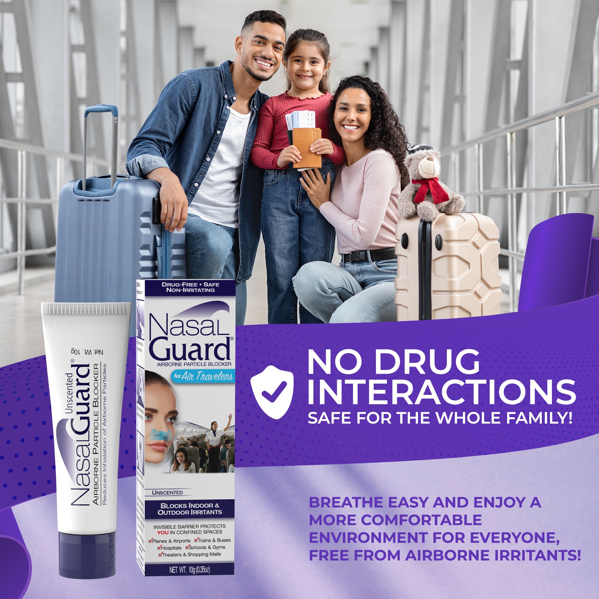 NasalGuard para viajeros aéreos, bloqueador de partículas en el aire | Sin perfume | Tubo de 10 g