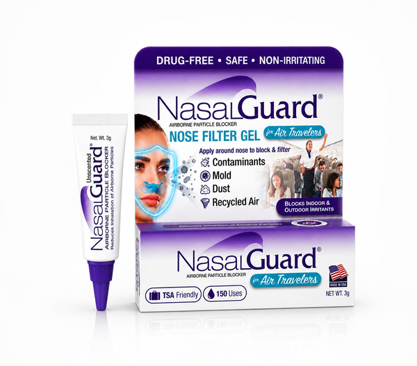 NasalGuard For Air Travelers, Airborne Particle Blocker | Unscented | 3g Tube