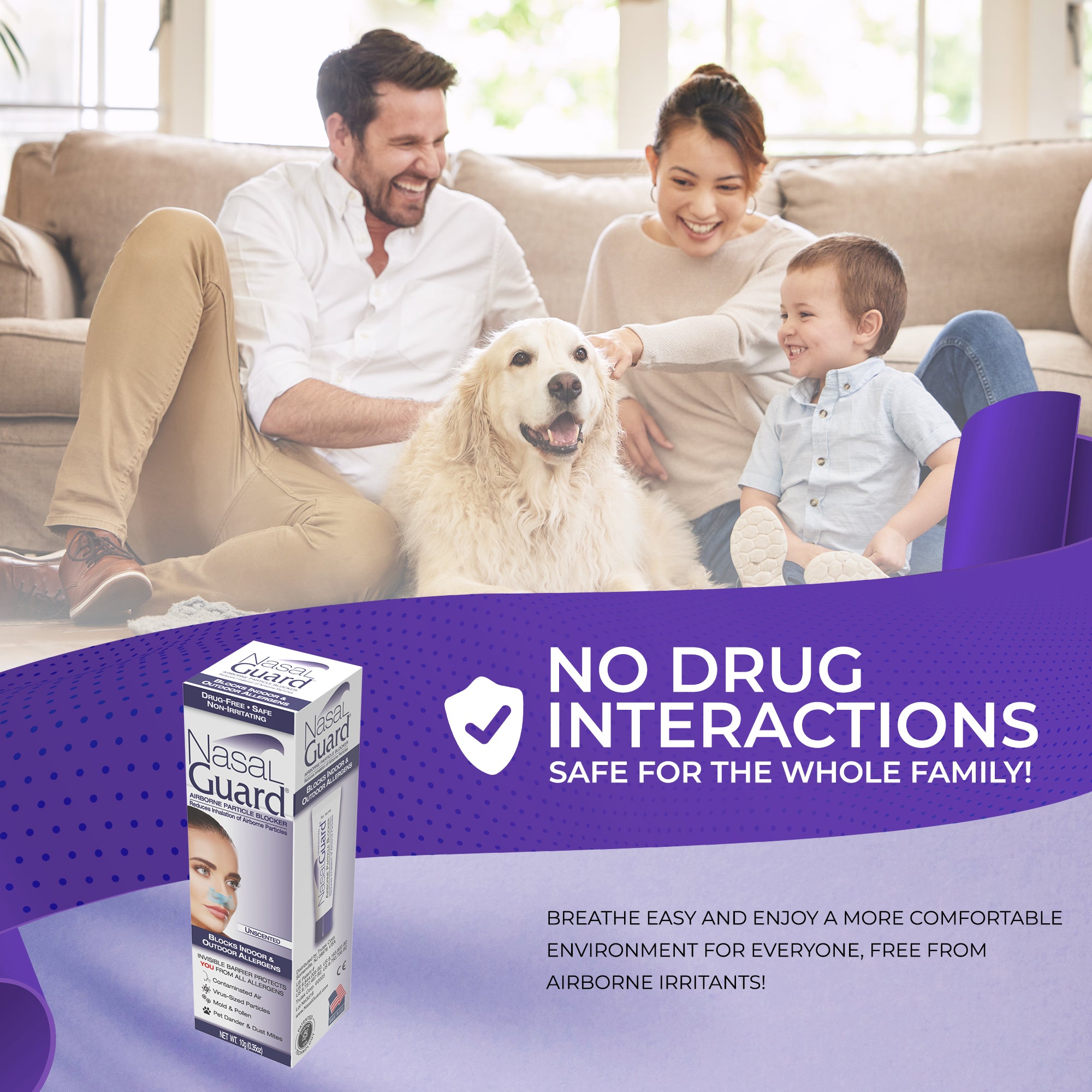 Bloqueador de partículas en el aire NasalGuard, gel nasal | 10 g (paquete de 6) 