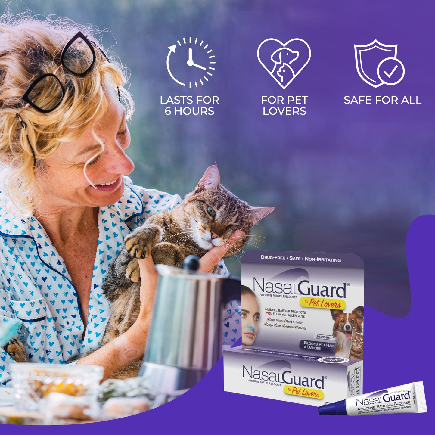 NasalGuard For Pet Lovers - Airborne Particle Blocker - 3g (Pack of 6)