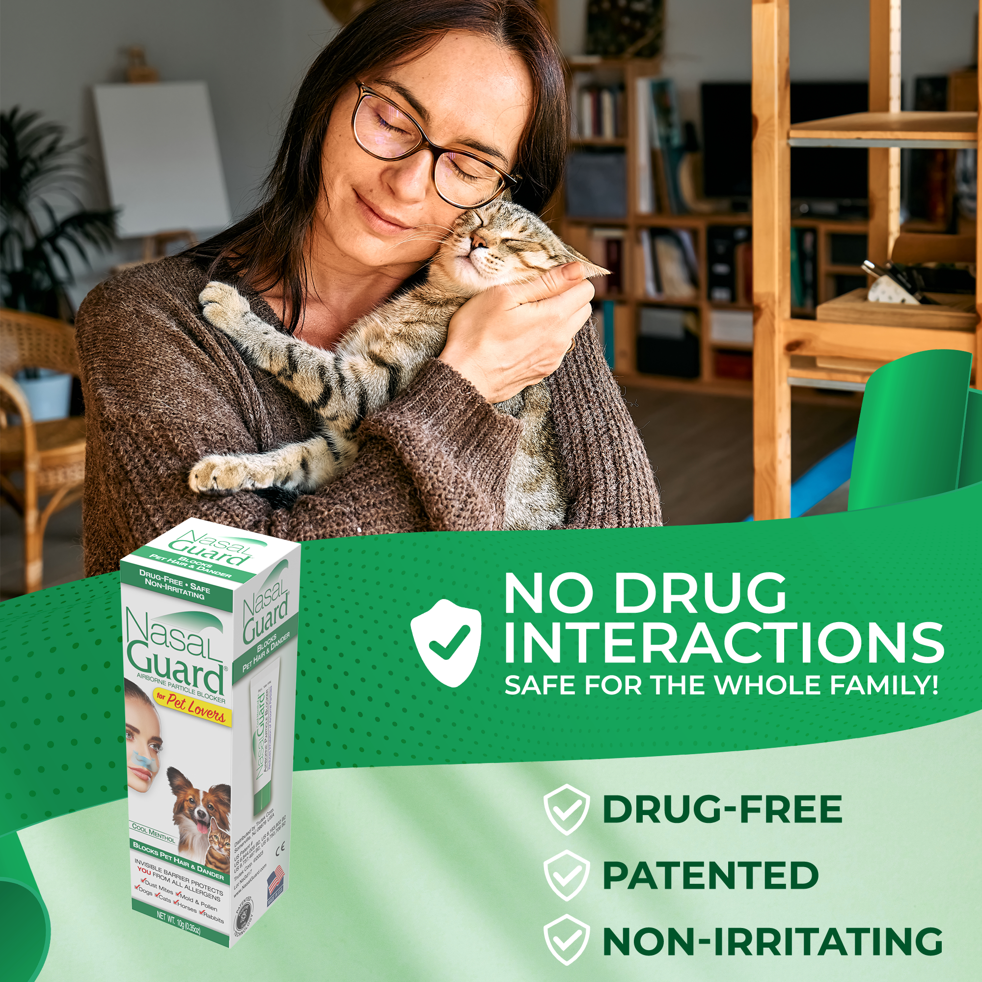 NasalGuard para amantes de las mascotas, bloqueador de partículas en el aire | Tubo de 10 g | (Paquete de 6)