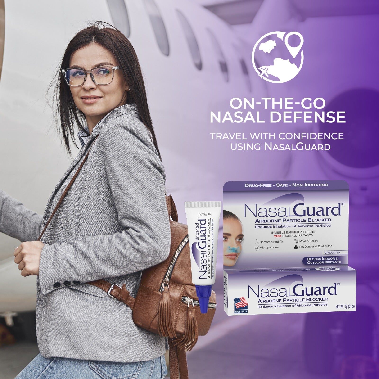 Gel nasal bloqueador de partículas en el aire NasalGuard | Sin perfume | Tubo de 3 g 
