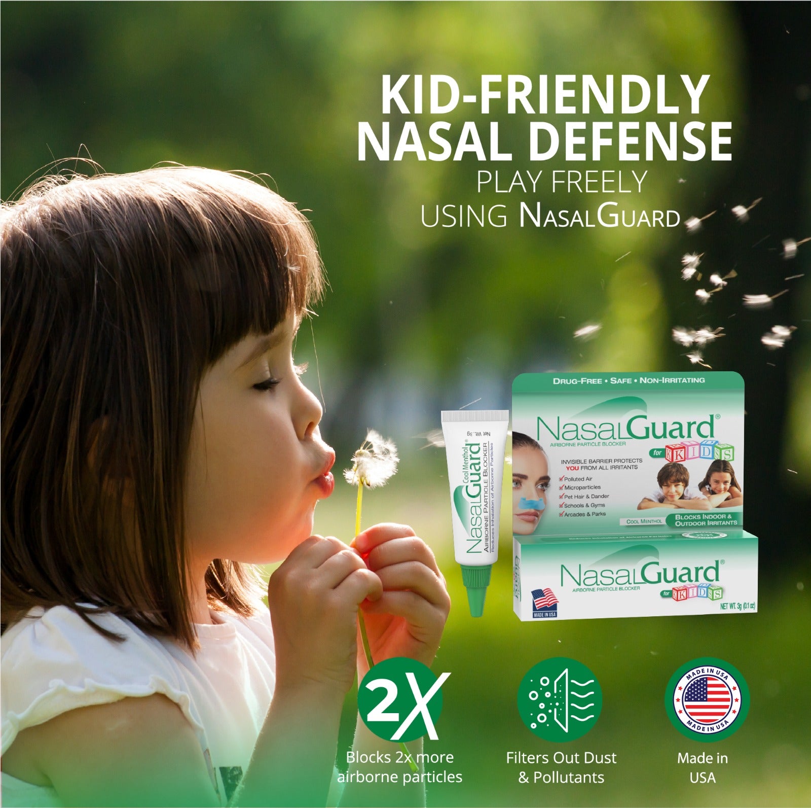 NasalGuard For Kids, Nasal Gel | Cool Menthol | 3g Tube