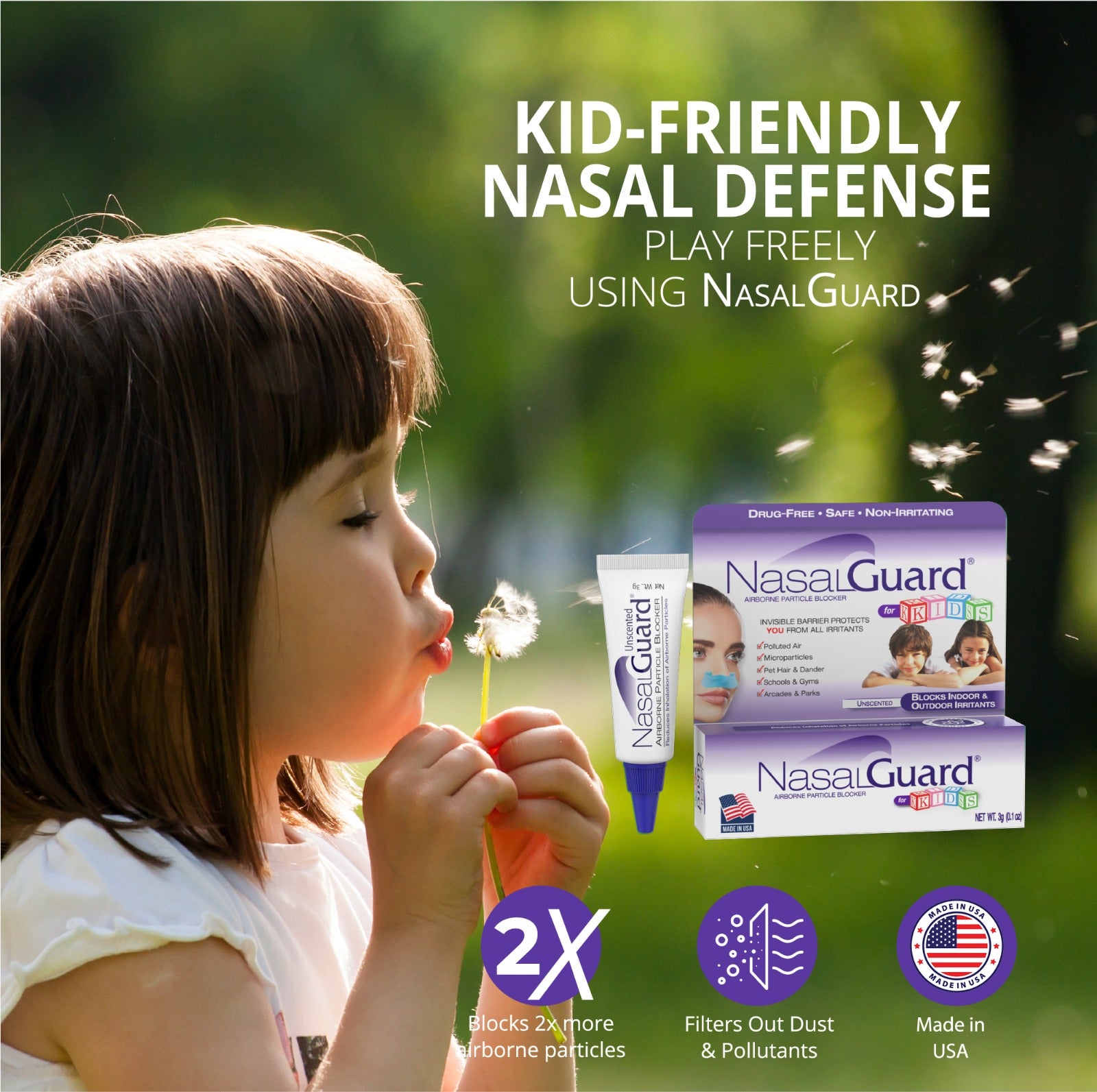 NasalGuard para niños, gel nasal | Sin perfume | Tubo de 3 g