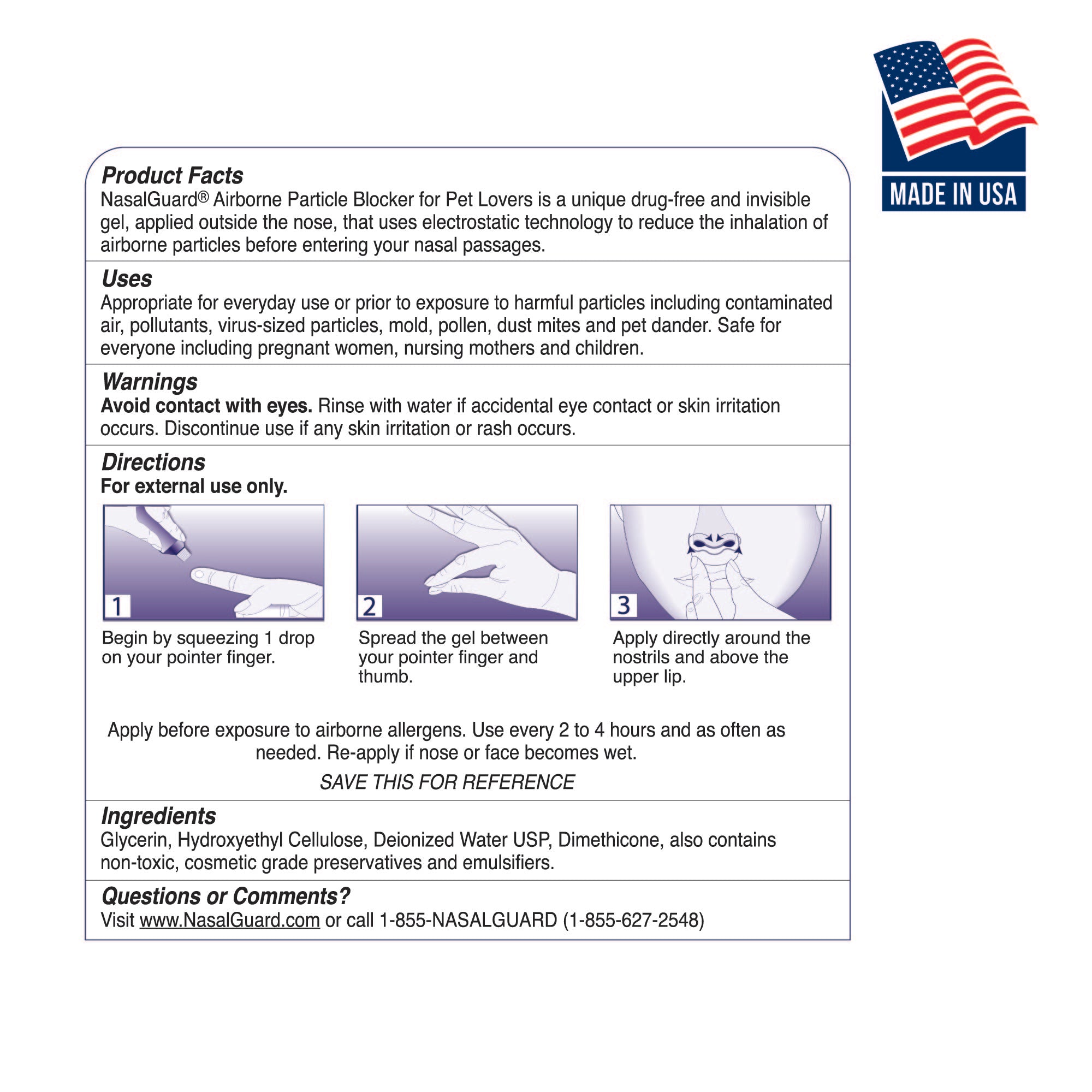 NasalGuard para niños, gel nasal | Sin perfume | Tubo de 3 g