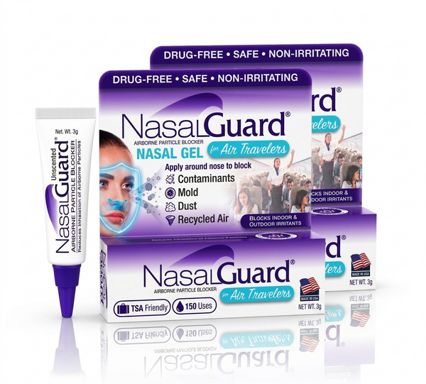 NasalGuard® Airborne Particle Blocker For Air Travelers | Unscented | 3g Tube | Pack of 2