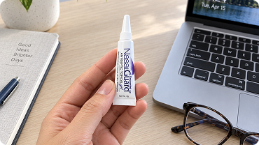 NasalGuard tube on a desk